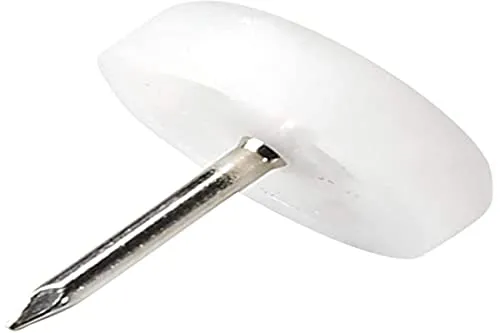 Adsamm Pattini con chiodo tondi 18 mm bianchi 100 pezzi plastica