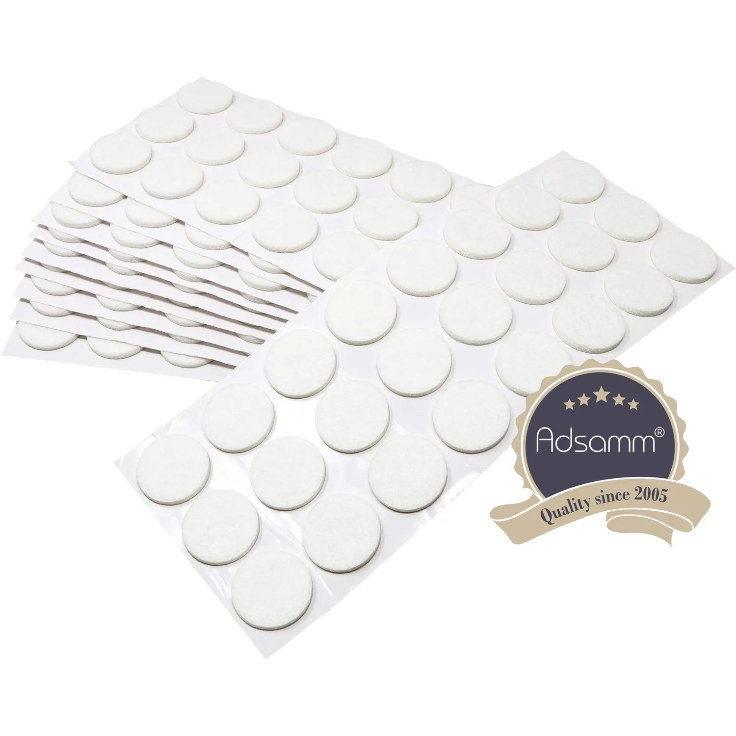 Adsamm Quality Ø 28 mm feltrini autoadesivi 240 pezzi bianchi 3,5mm
