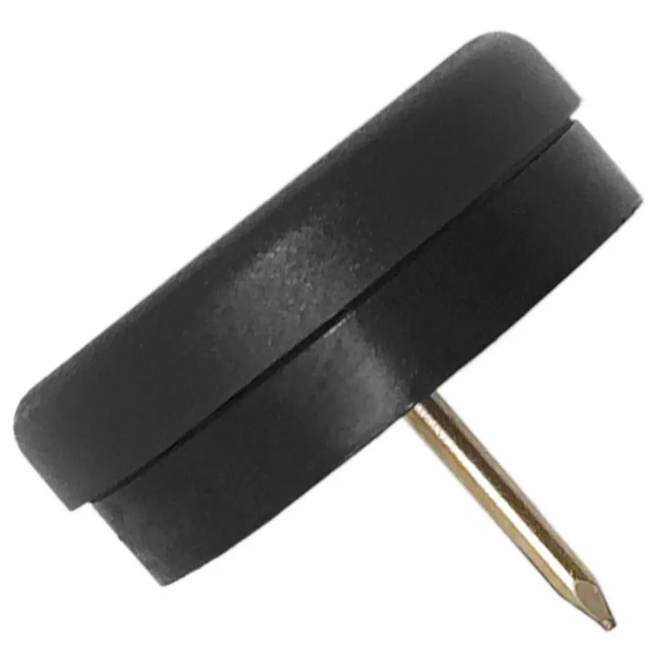 Adsamm Pattini con chiodo tondi 30 mm neri 4 pezzi ammortizzati