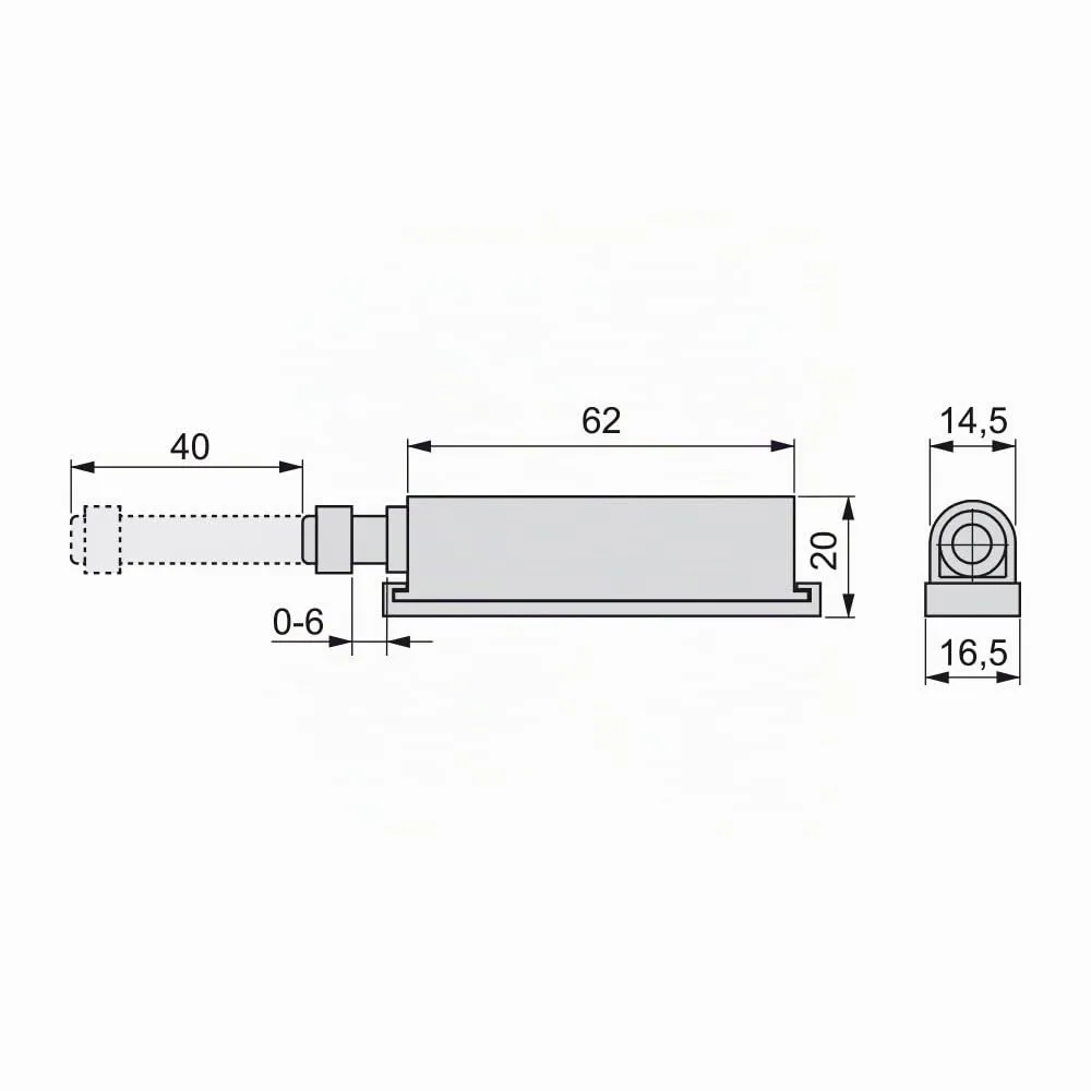 Emuca Push-Pull apertura mobile pistone grigio 10 pezzi