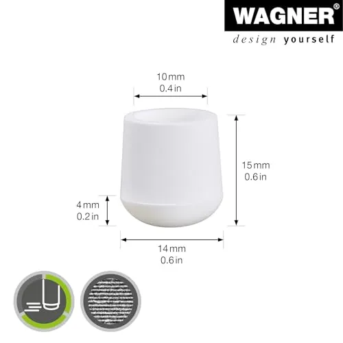 Wagner EH 0611 15061199 tappi tubo acciaio 4 pezzi bianchi tondi