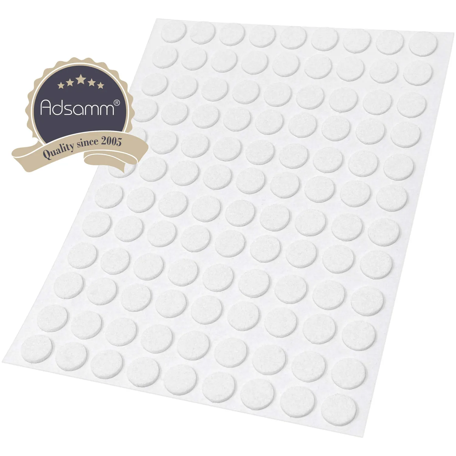 Adsamm feltrini autoadesivi bianchi 10 mm 108 pezzi sottili