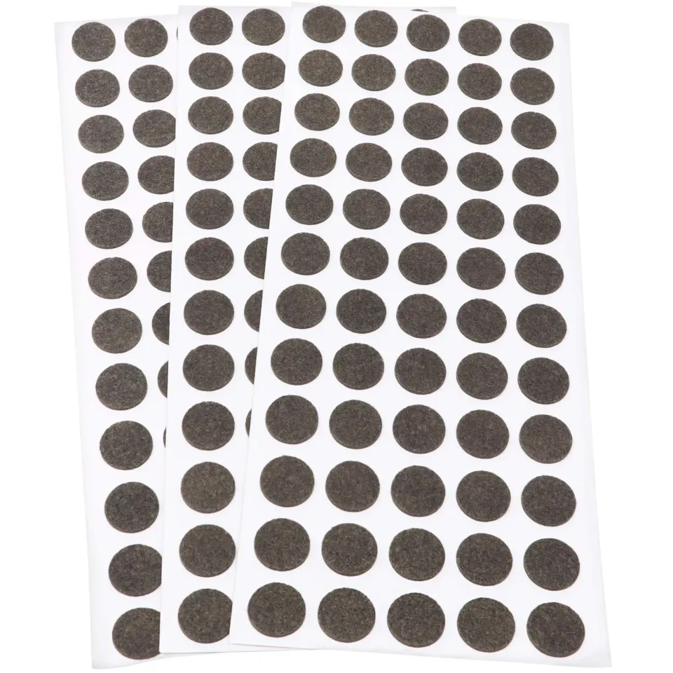 Adsamm feltrini autoadesivi rotondi 14 mm marrone 180 pezzi fini