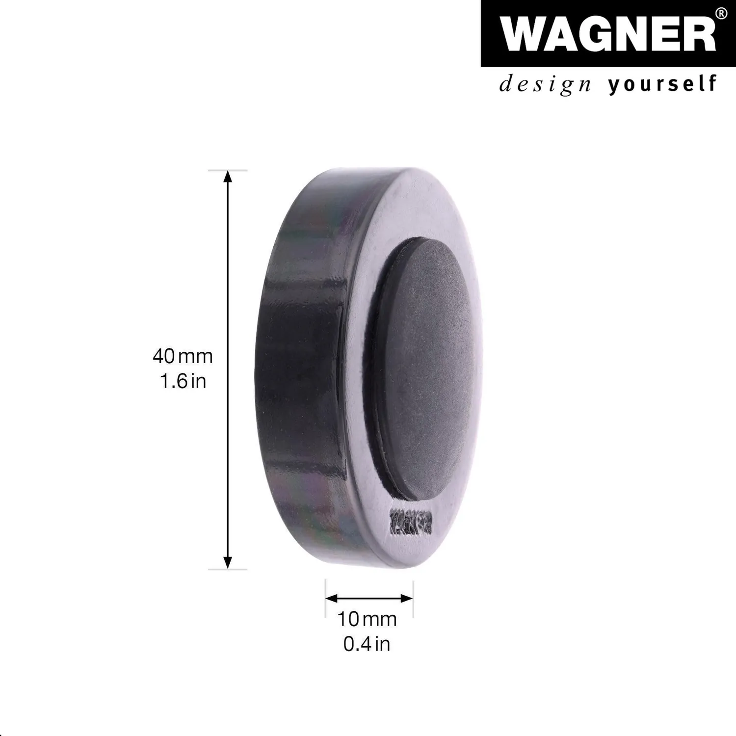 WAGNER Screw or Glue 15517211 fermaporta parete nero metallo