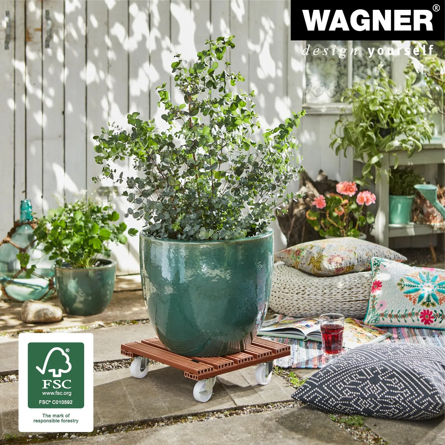 Wagner WPC Carrello Piante 38,5 cm Terracotta 120 kg