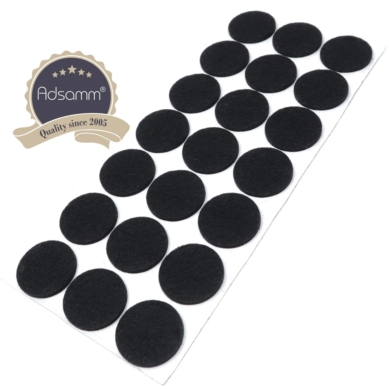 Adsamm Feltrini autoadesivi neri 30 mm 21 pezzi