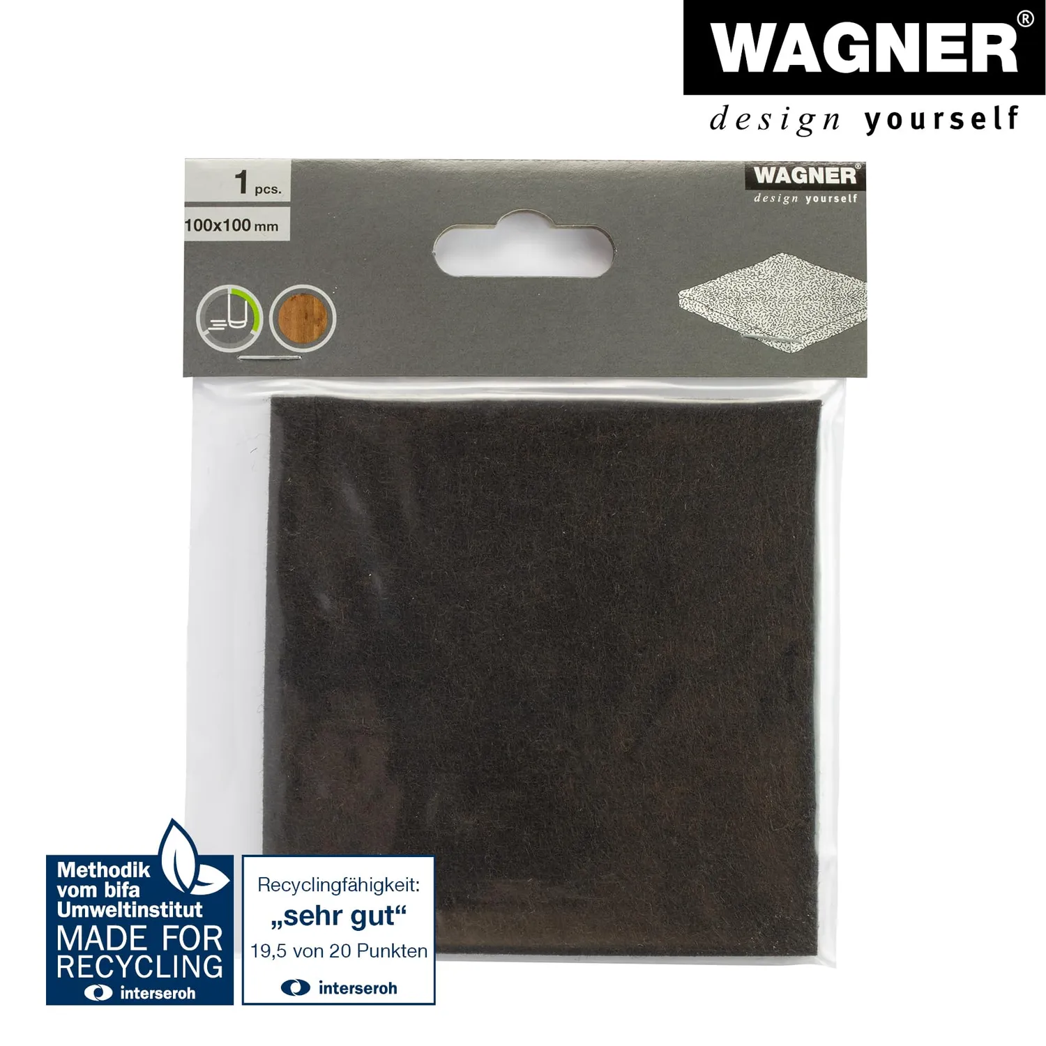 Wagner EH 1712 15171299 foglio feltro marrone 100x100 mm ritagliabile
