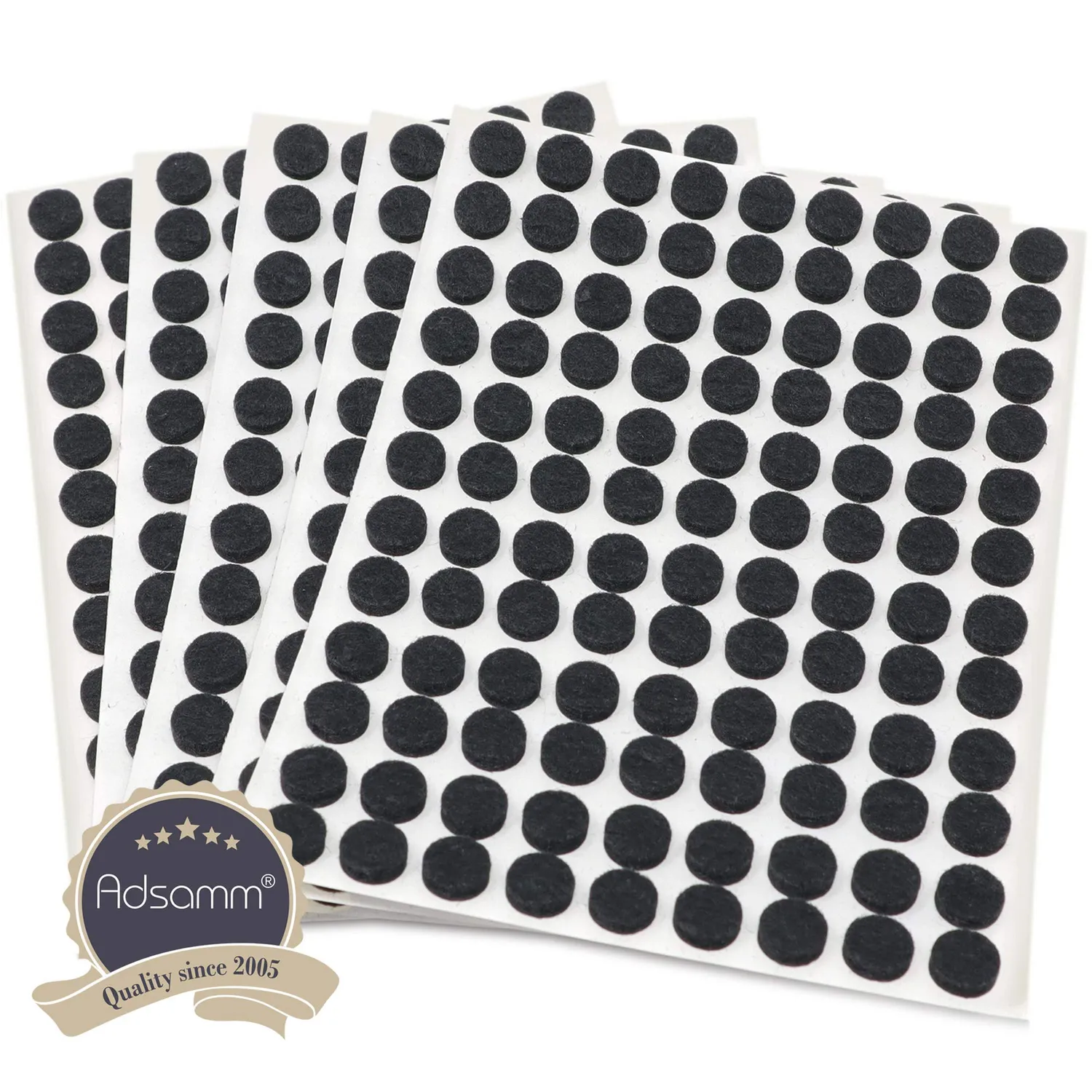 Adsamm feltrini autoadesivi 540 pz Ø10 mm neri in feltro