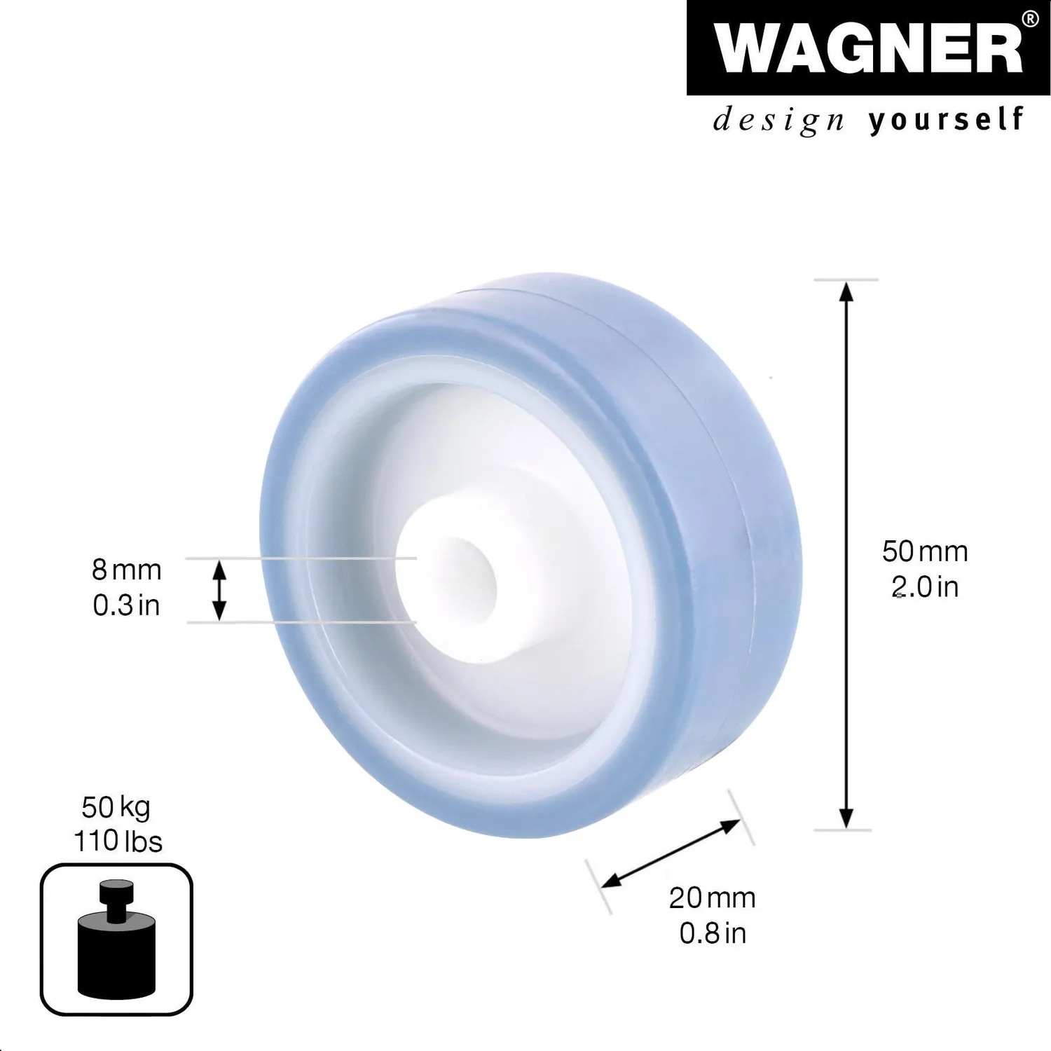 Wagner Soft Eco RO 6550 rotella ricambio Ø50 mm blu 50 kg