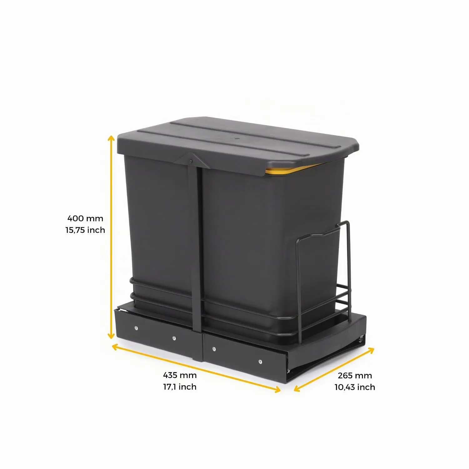 Emuca Harmony 2x12 L pattumiera incasso antracite
