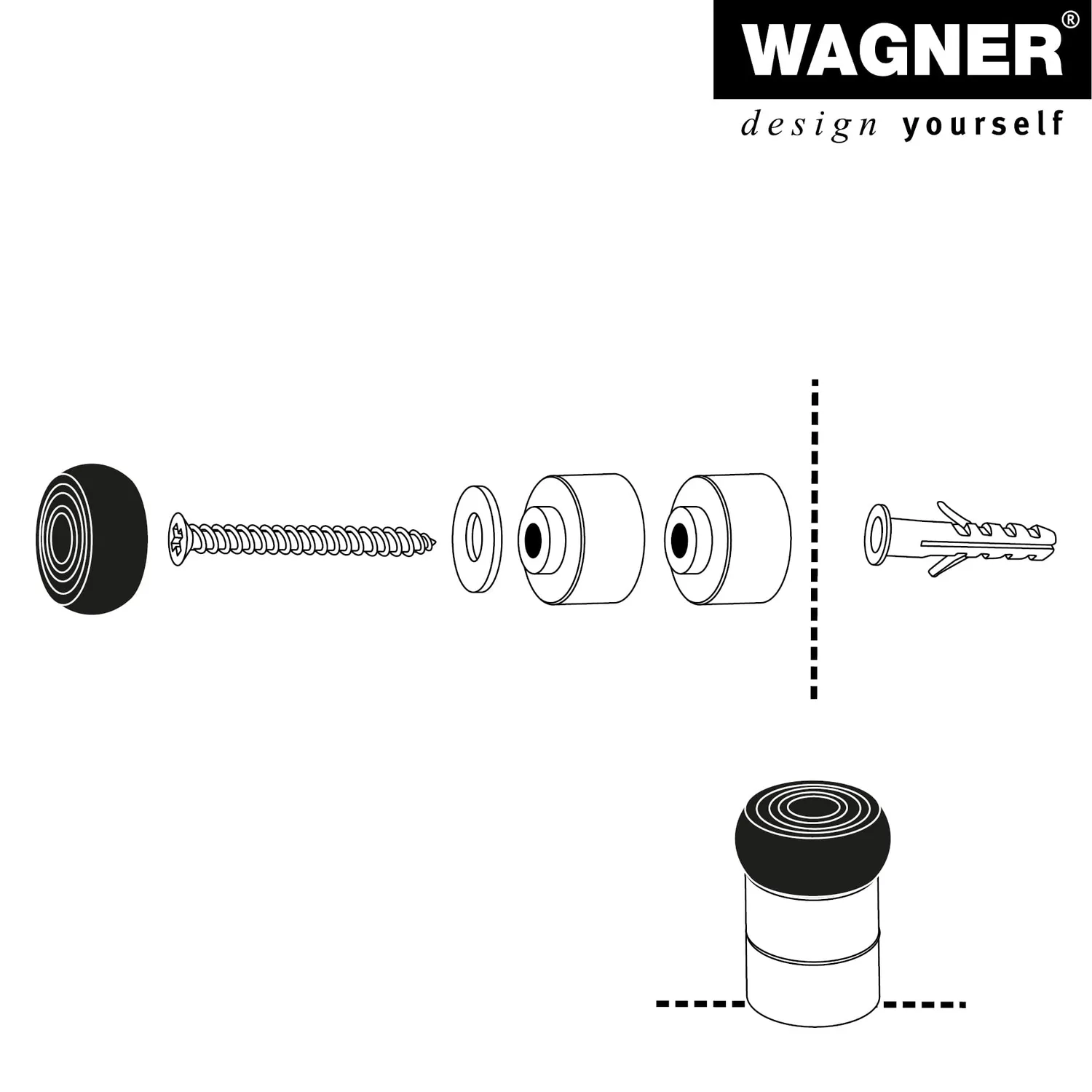 Wagner EH 5114 Kombi Stick Big fermaporta parete zinco 30 mm