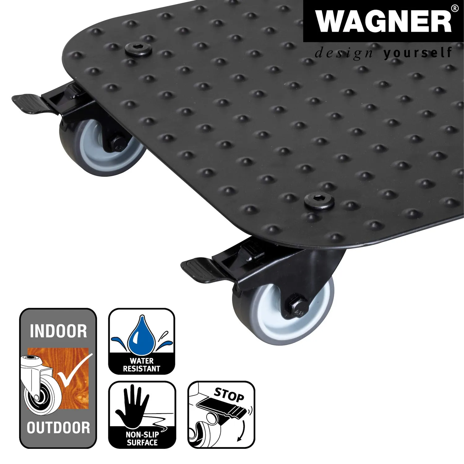 Wagner Alaska 20700301 carrello piante 29x29 cm nero 150 kg