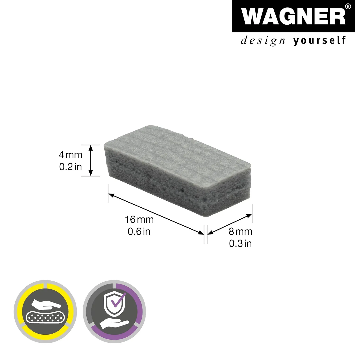 Wagner Soft Pads 16031699 cuscinetti EVA 8x16 mm 24 pezzi grigi