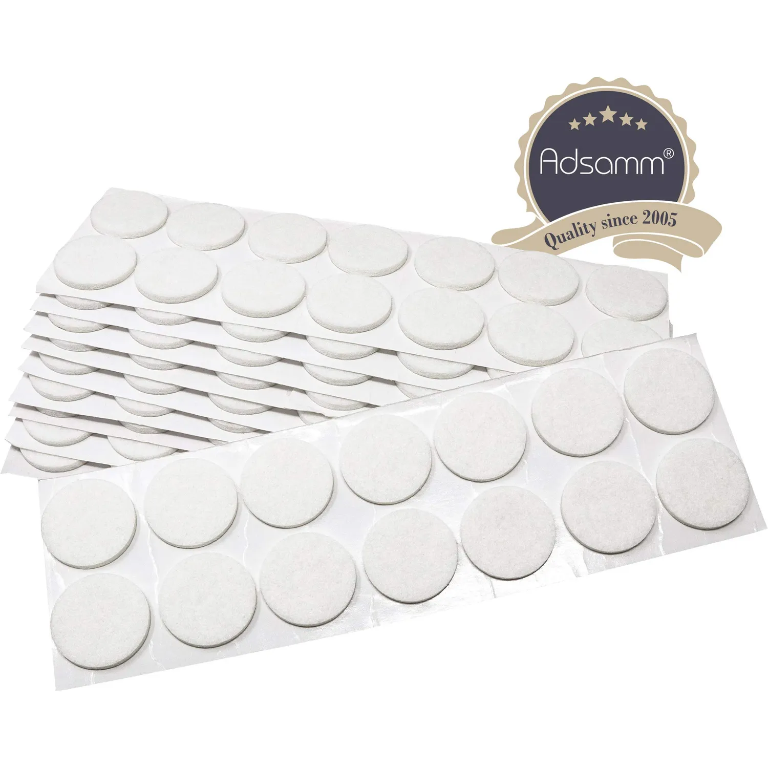 Adsamm Quality Ø 32 mm feltrini autoadesivi 140 pezzi bianchi 3,5mm