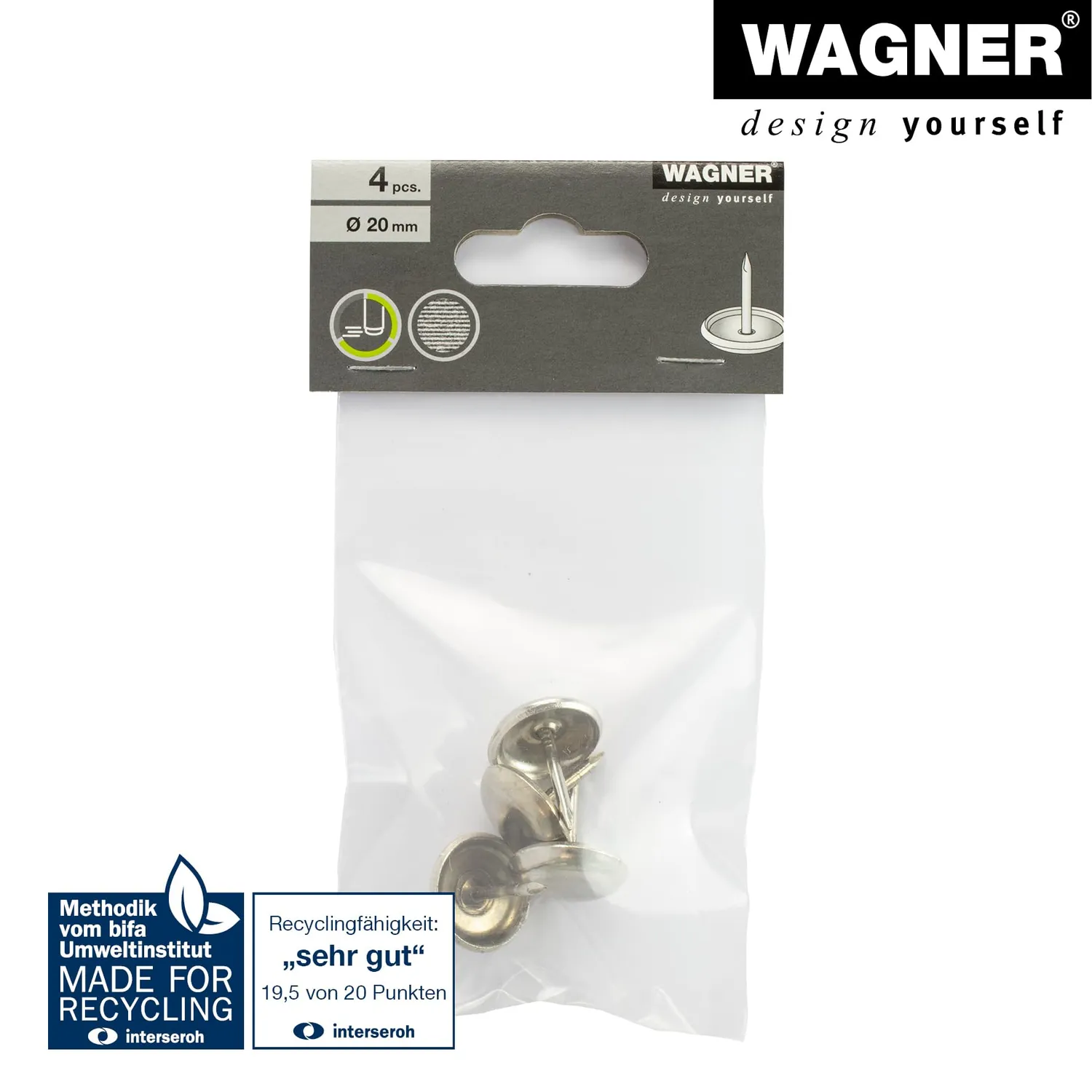 Wagner 15112199 pattini a chiodo acciaio 4 pezzi scorrevoli