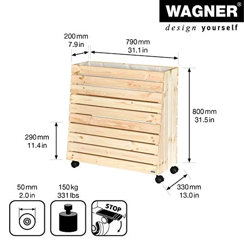 Wagner GreenFamily GreenBox M aiuola rialzata mobile legno