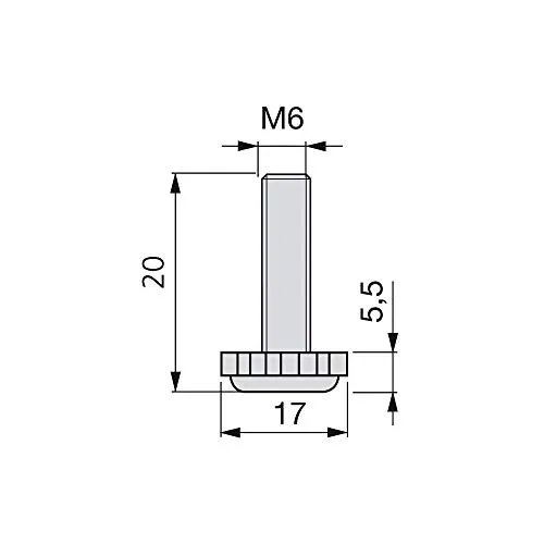 Emuca 2020105 piedini regolabili M6x20 set 20 pezzi zincati