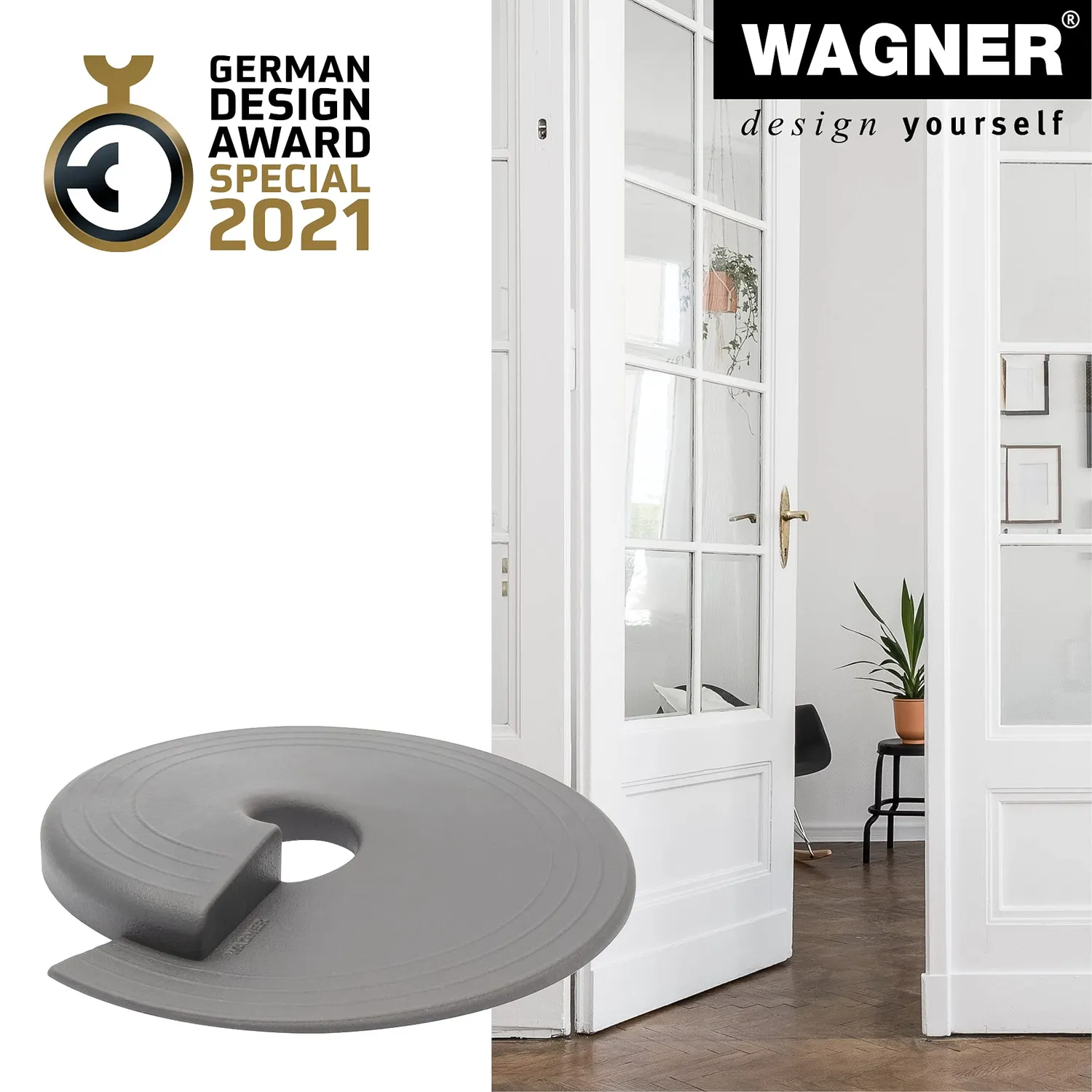 Wagner Stop fermaporta a cuneo grigio Ø110x13 mm elastomero