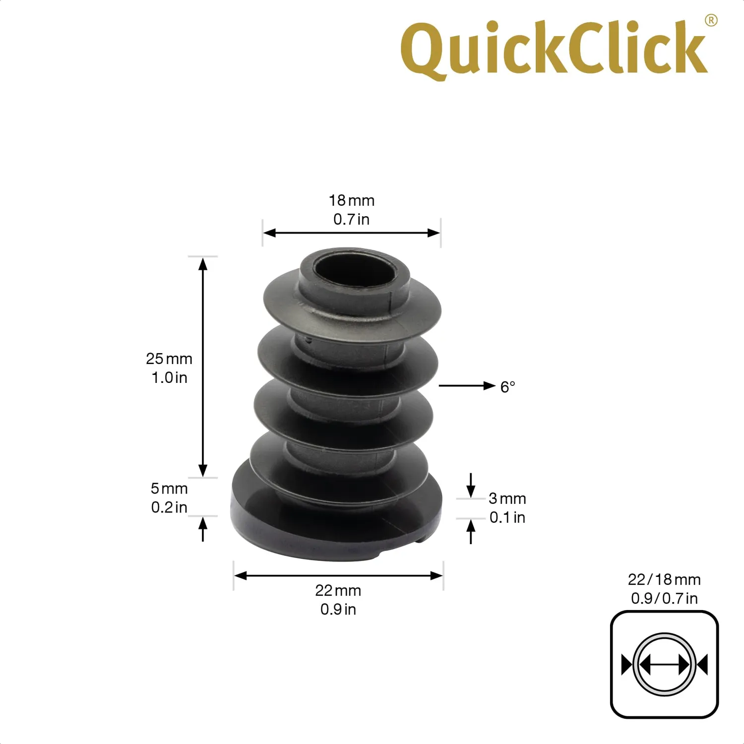 Wagner QuickClick 15787100 feltrini Smart 18/22 mm 6° 4 pz inserire