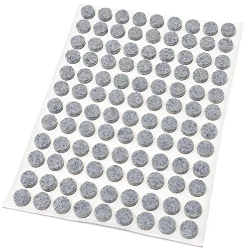 Adsamm Feltrini Autoadesivi Rotondi Grigio 108 Pezzi 10 mm Feltro