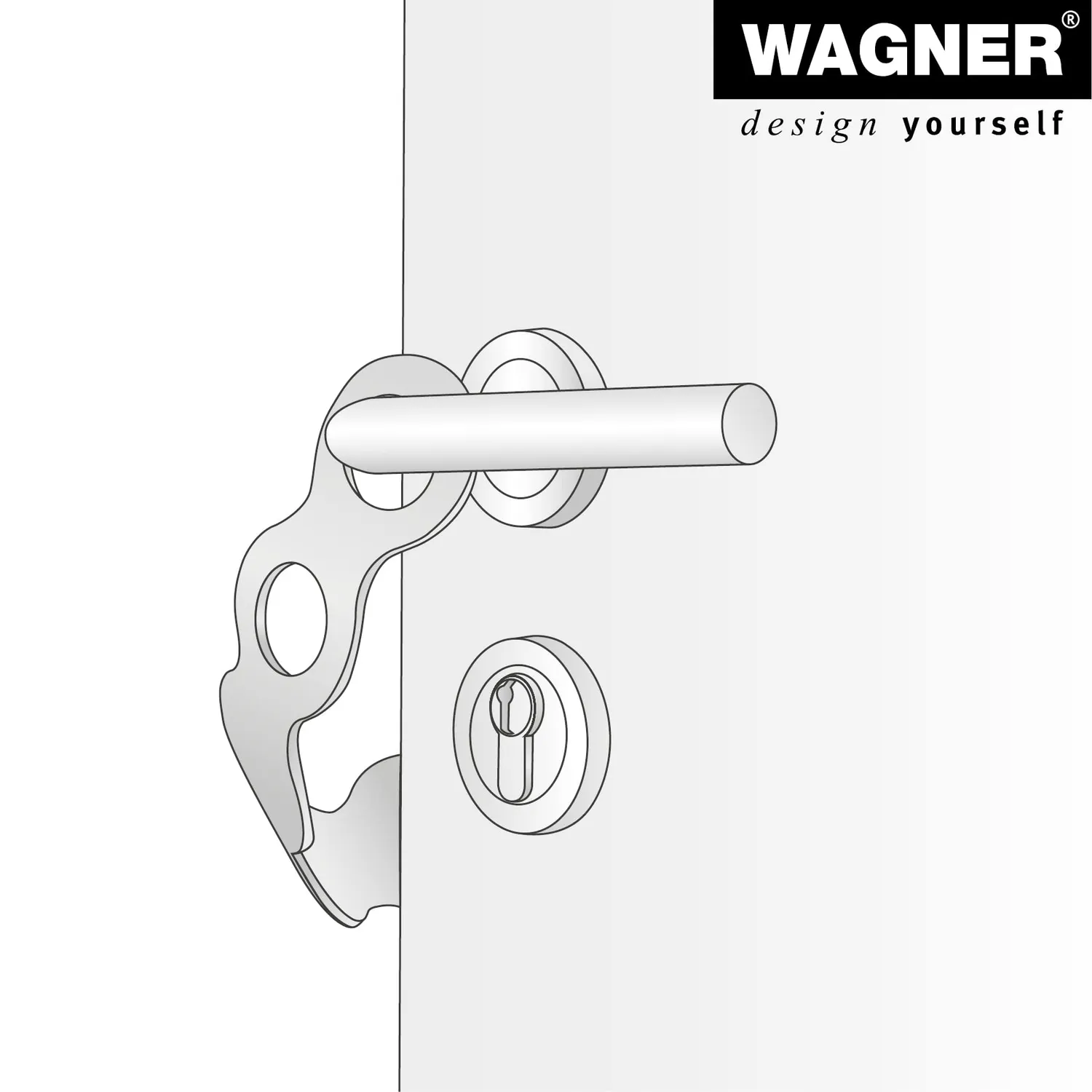 Wagner EH 3019 fermaporta maniglia feltro grigio adattabile