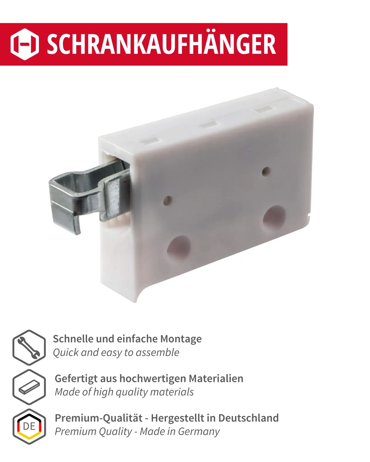 Gedotec H10630 Appendiabiti Pensili 1 Set Bianco 150 kg