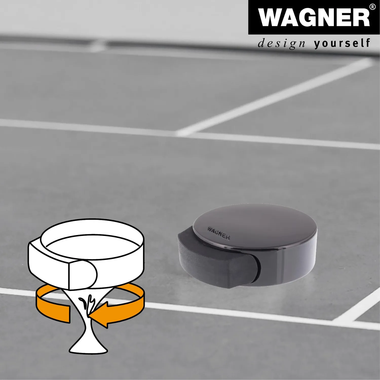Wagner Black Deluxe EH 5106 Fermaporta Pavimento Nero Ø 50 mm