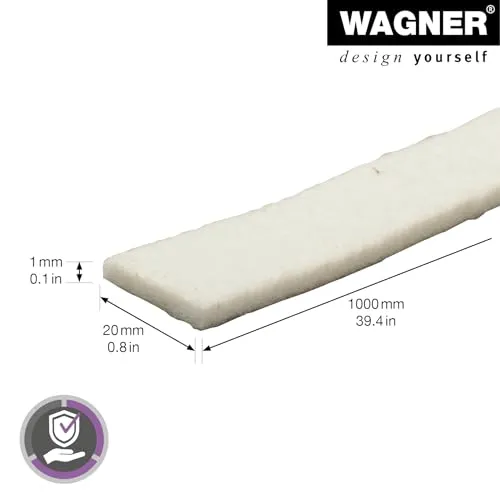 Wagner 15000299 rotolo feltro bianco 20x1000 mm autoadesivo morbido