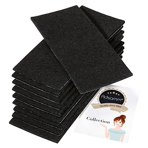 Adsamm fogli feltro autoadesivo 80x180 mm nero 10 pezzi 3,5 mm