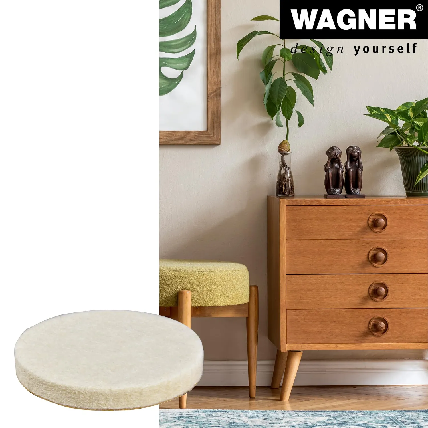 Wagner EH 1261 feltrini lana crema 4 pezzi Big Pads