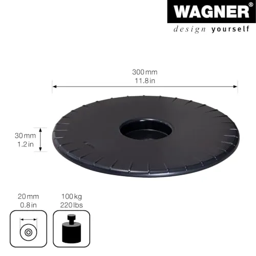 Wagner Ultraflat Sottovaso Ø30 cm Nero 100 kg