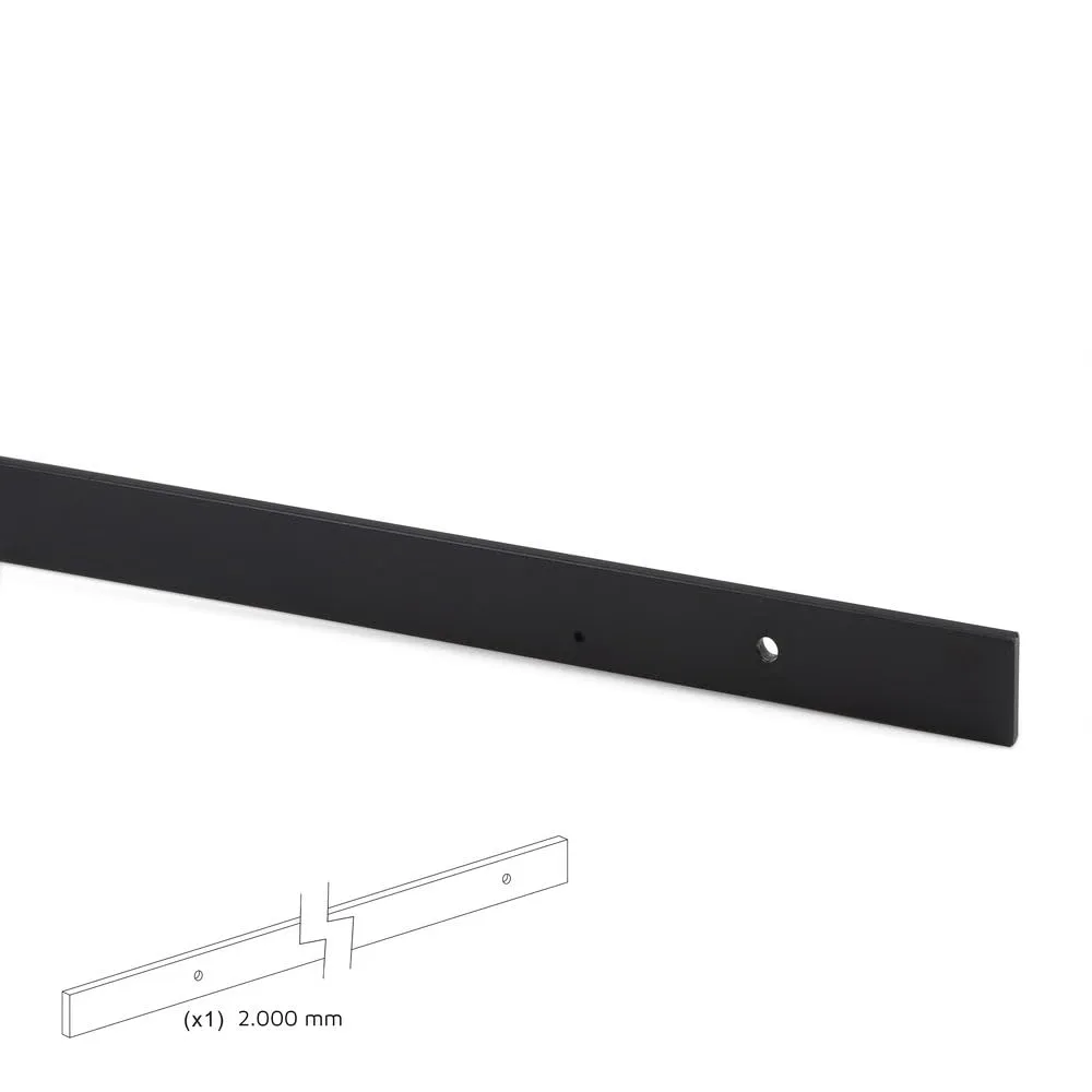 Emuca Sistema ante scorrevoli binario nero 80 kg senza soft