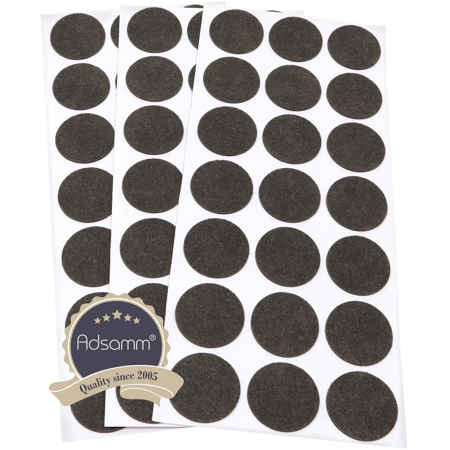 Adsamm feltrini ultrasottili marroni 30 mm 63 pezzi viscosa 1,5 mm