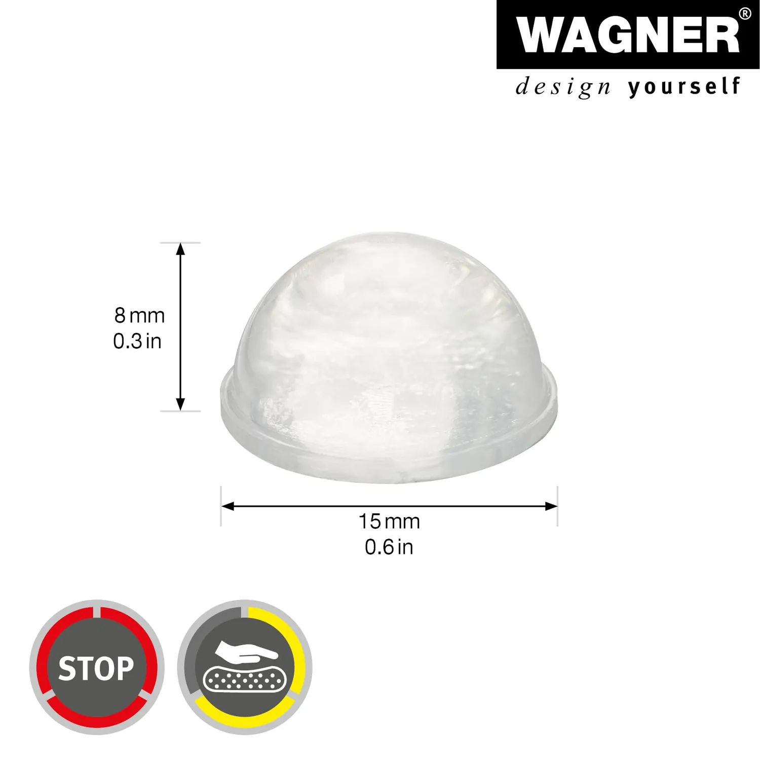 Wagner EH 3003 15300399 gommini adesivi Ø15x8 mm 16 pz