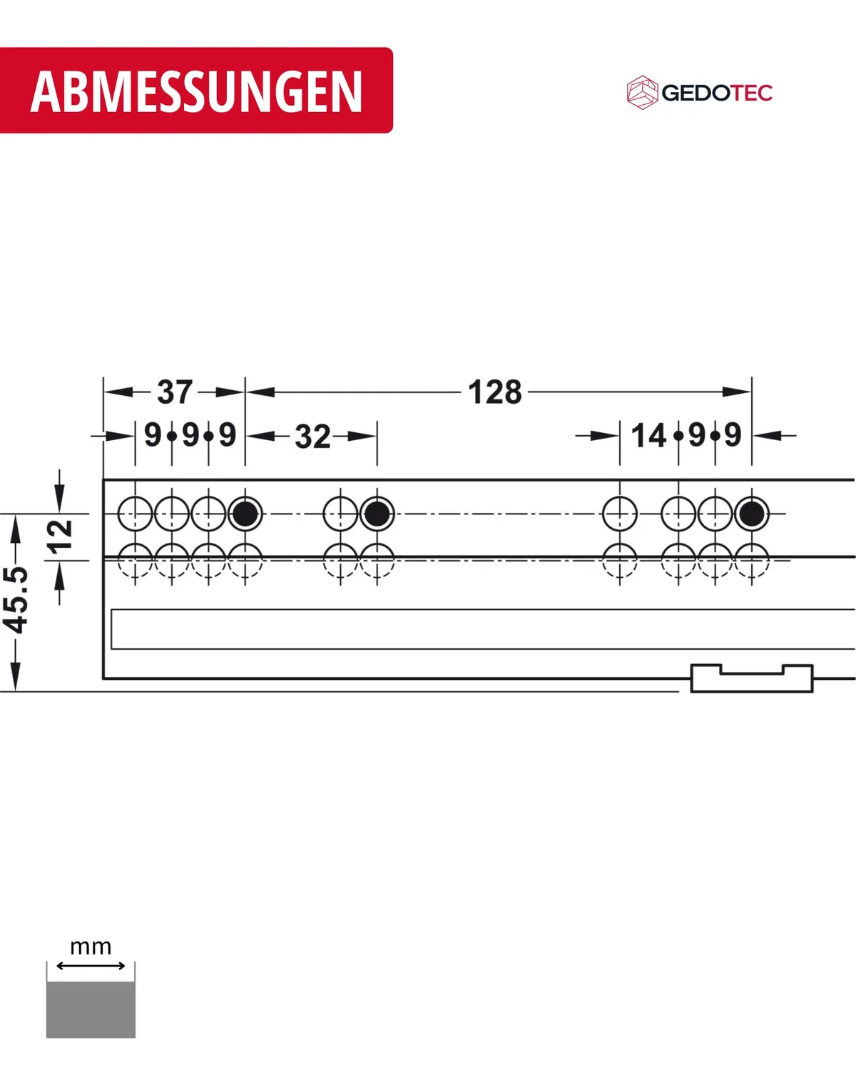 Gedotec Matrix Runner UM A30 guide cassetti 270 mm 1 paio