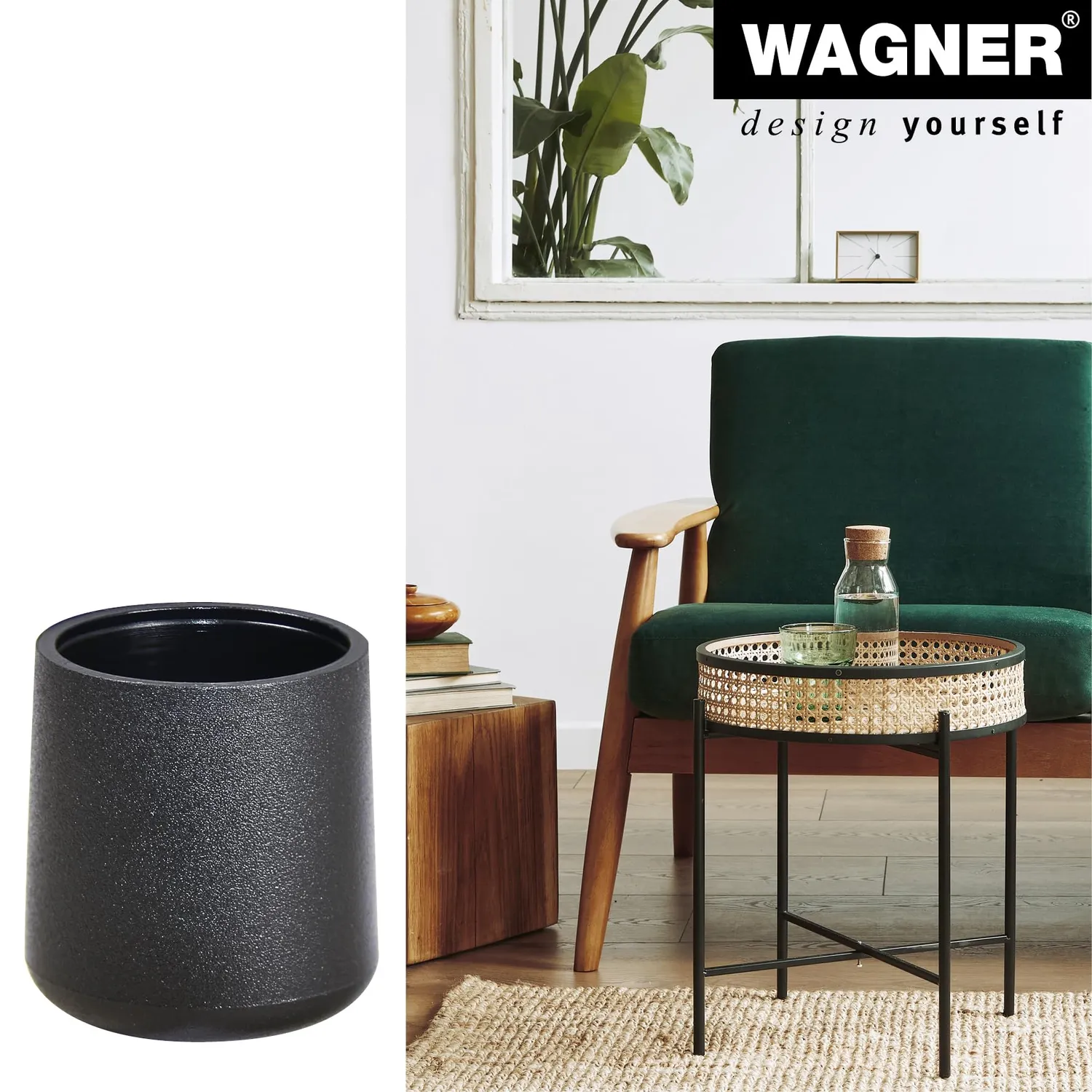 Wagner EH 0616 tappi tubo acciaio neri 4 pezzi