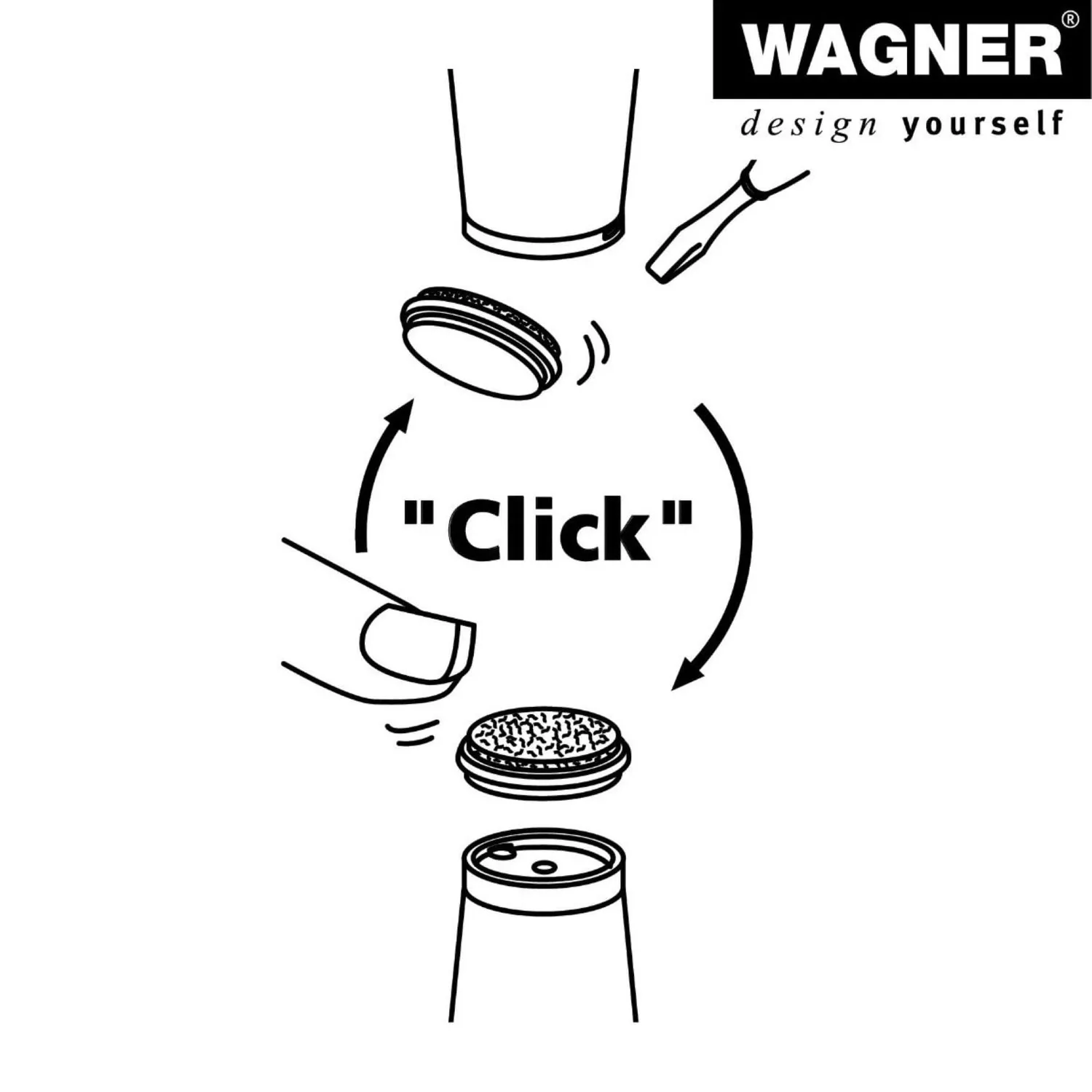 Wagner QuickClick QC 7989 feltrini Ø 25 mm 8 pezzi lana ultrasoft