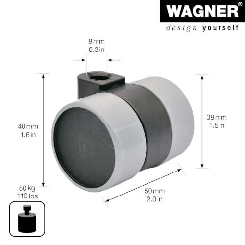 Wagner Design RO 0201 rotella doppia nero/grigio 38 mm morbida