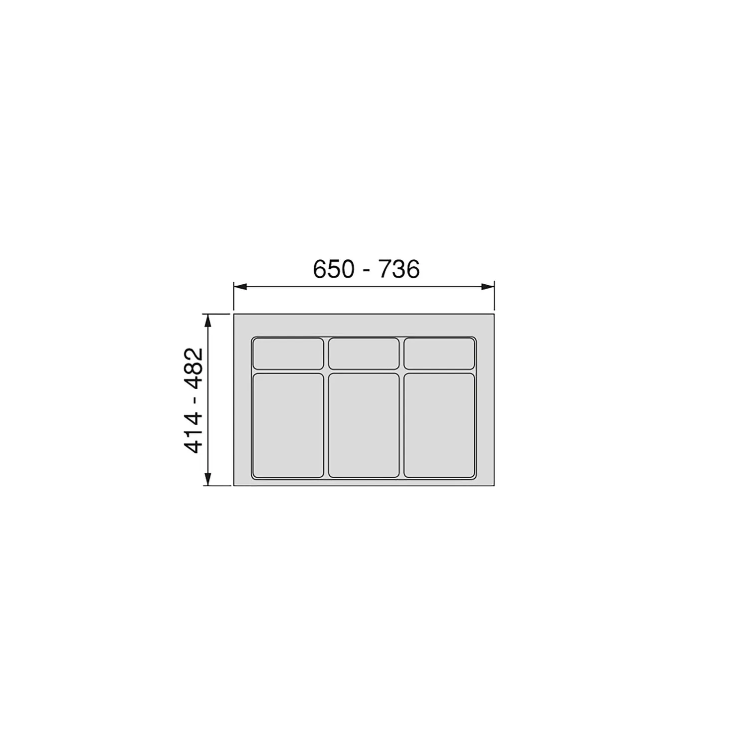 Emuca Harmony Base riciclaggio cucina modulo 80 nera 3 scomparti