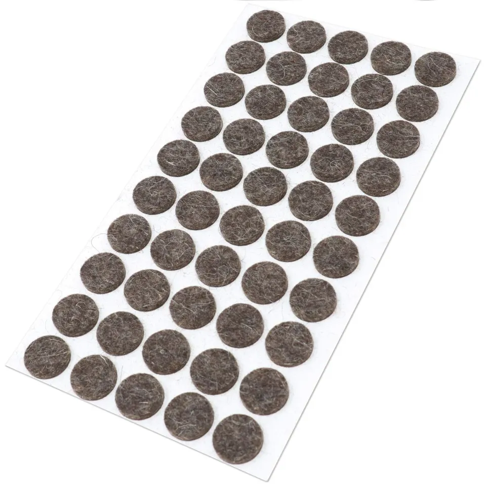 Adsamm Feltrini Lana Naturale Tondi 16 mm Marroni 50 Pezzi 3 mm