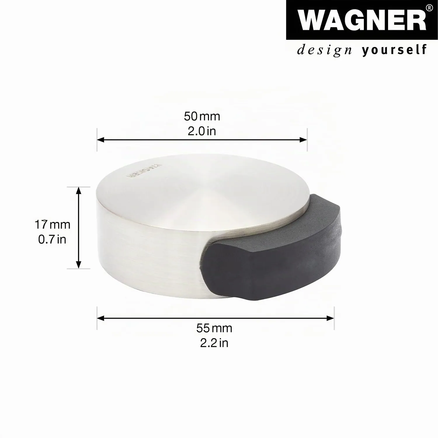 Wagner 15511111 fermaporta pavimento Ø50 mm effetto inox