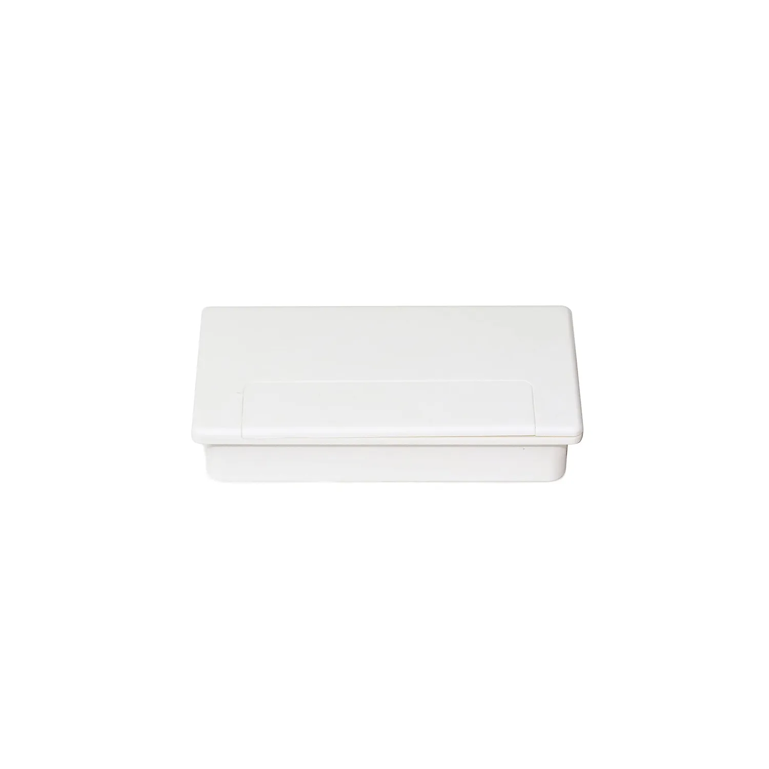 Emuca Passacavi Rettangolare 101x51 con Coperchio Set 5 Bianchi