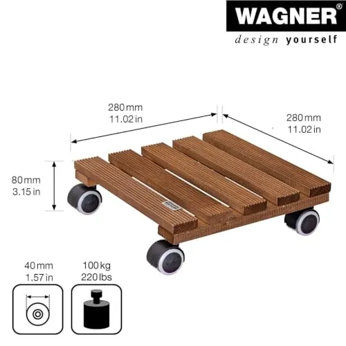 Wagner Country 20020301 carrello per piante 28x28 cm legno