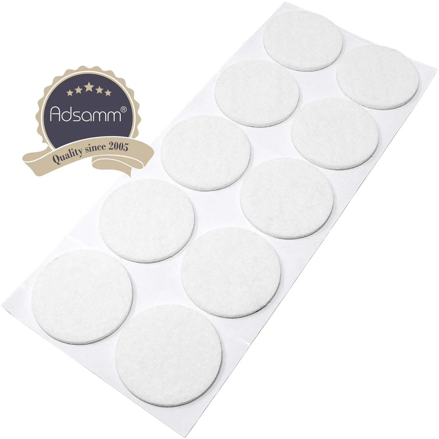 Adsamm feltrini autoadesivi ø 45 mm bianchi 10 pezzi 3,5 mm