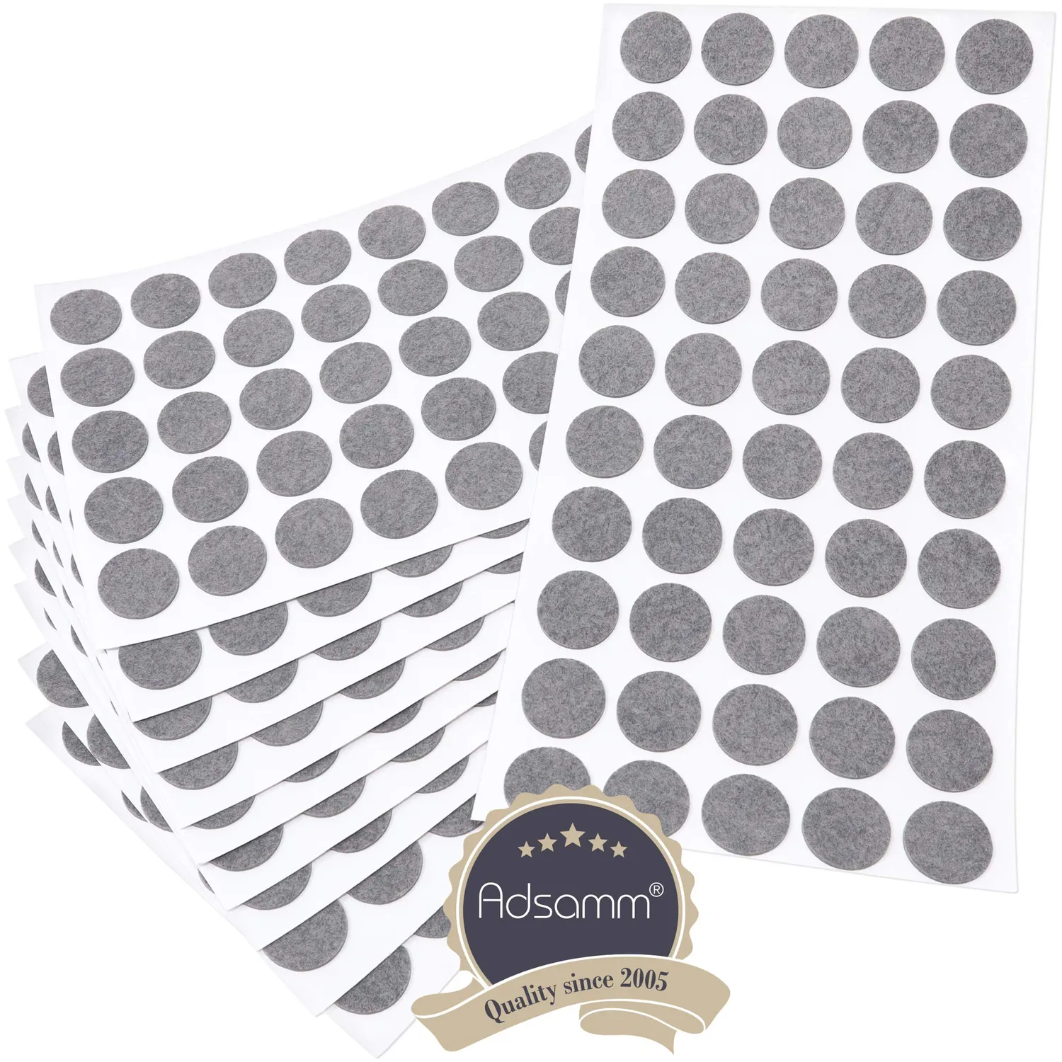 Adsamm Feltrini Autoadesivi Ø 20 mm Grigio 500 pz Ultrasottili