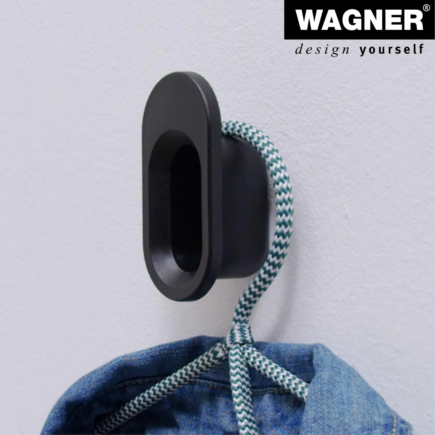 Wagner hooks4home Ovale gancio a muro 75x30x40 mm nero