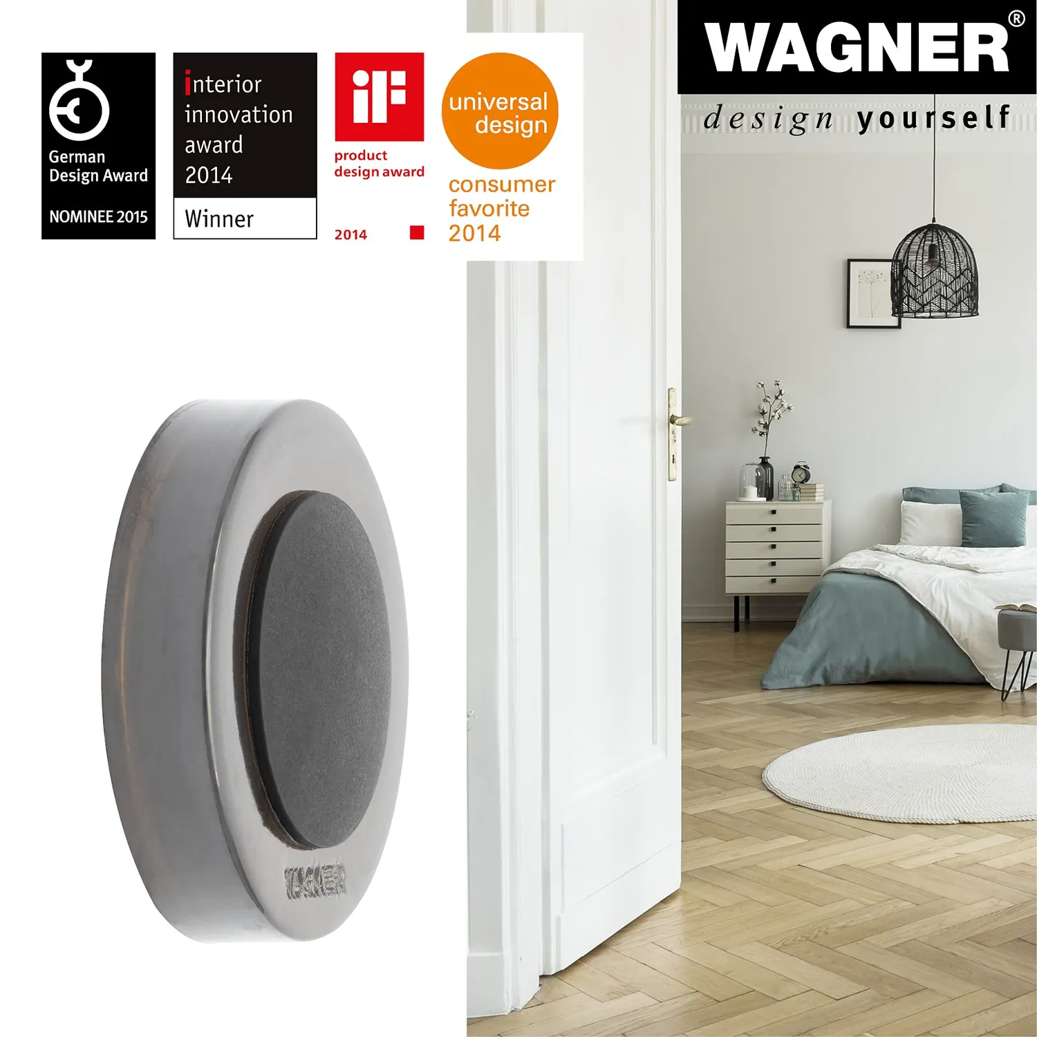 Wagner Fermaporta Muro Avvitare o Incollare Ø 38 mm