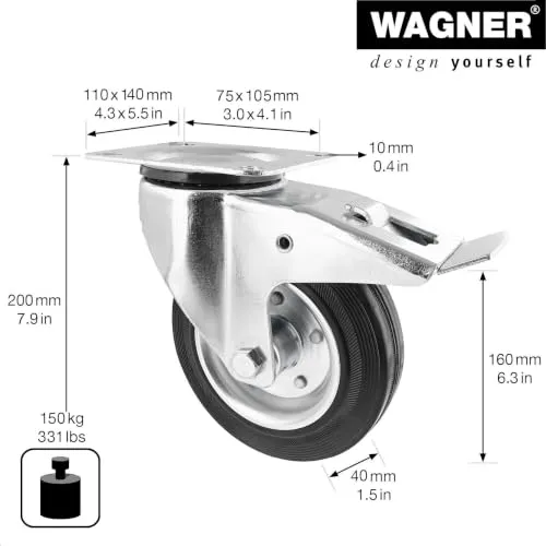 Wagner RO 7160 rotella freno 160 mm 150 kg gomma