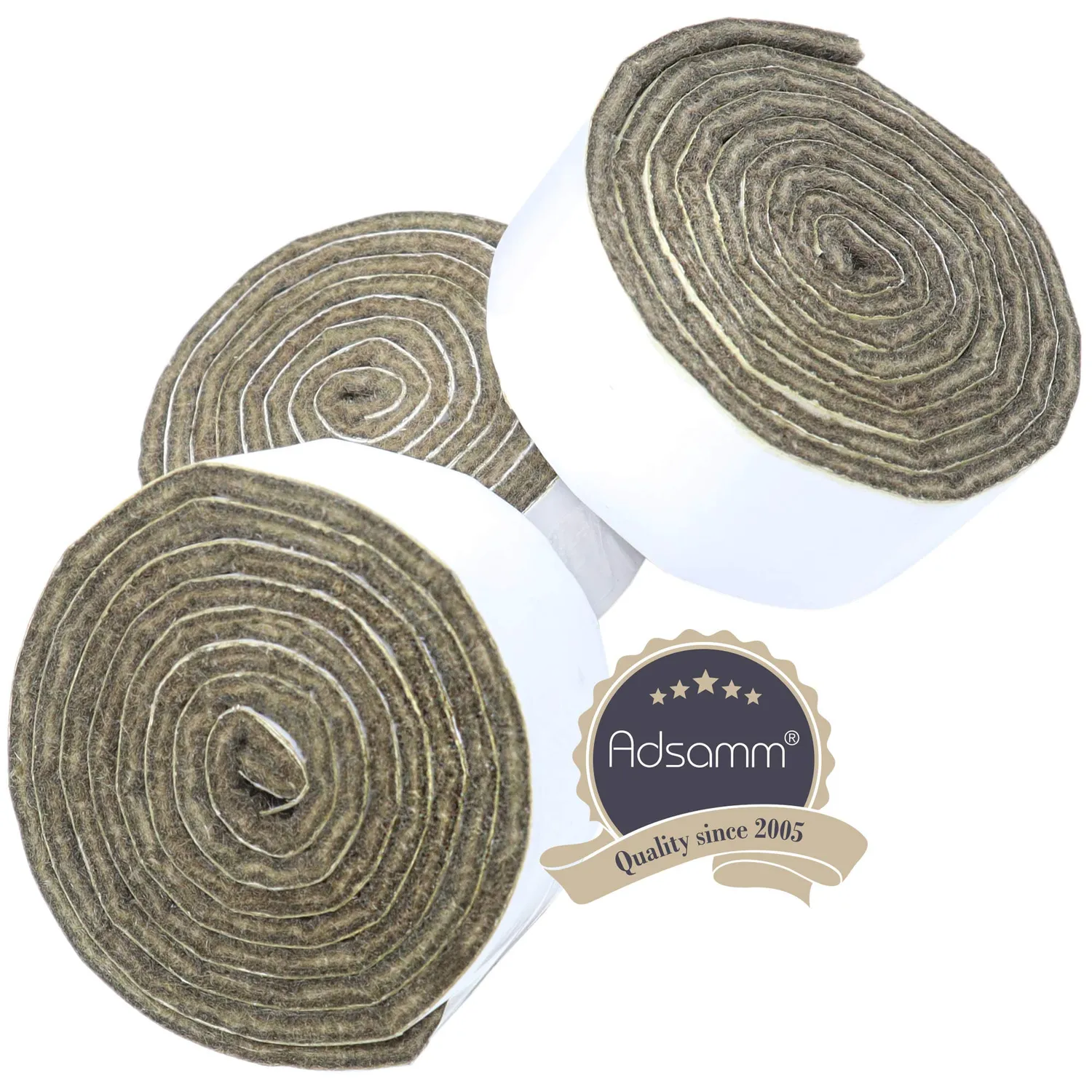Adsamm Rotolo Feltro Adesivo 29x1000 mm Marrone 3 Rotoli 3,5 mm