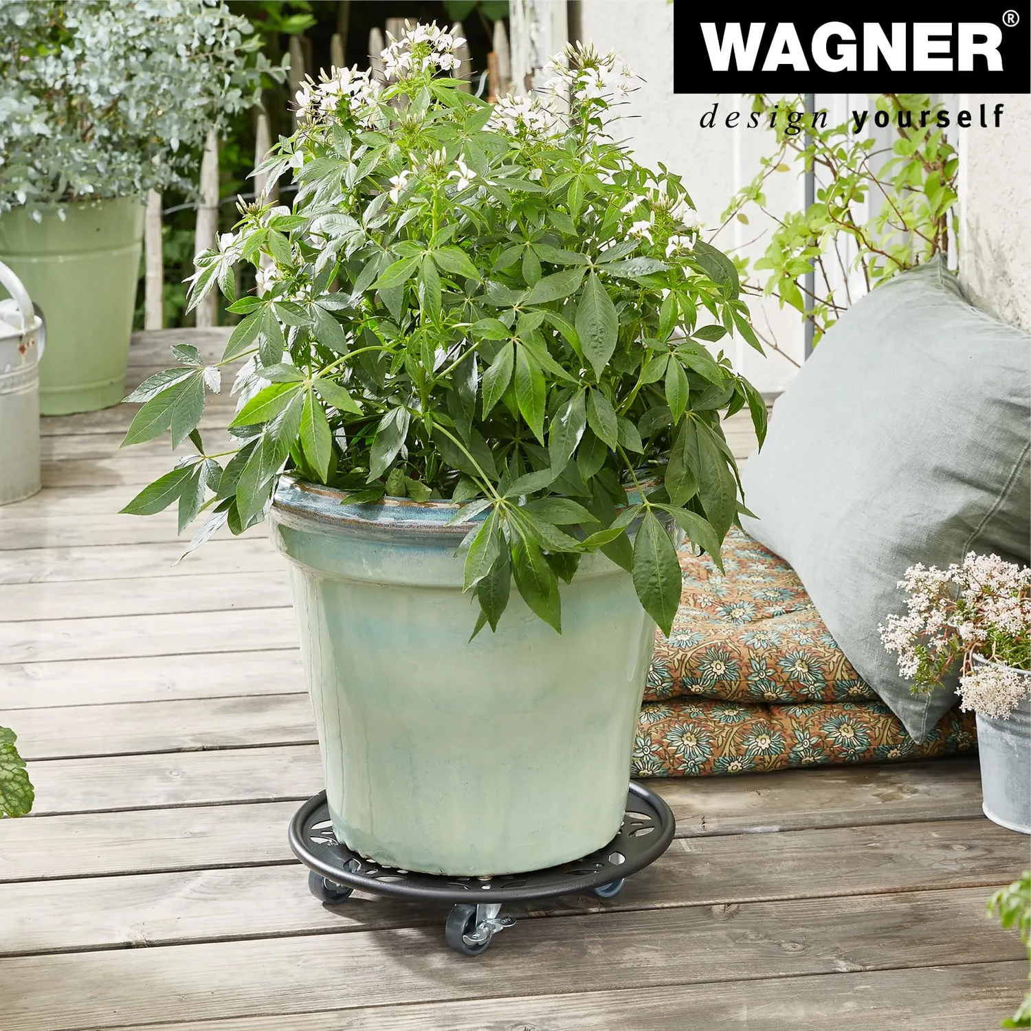 WAGNER Black Flower Carrello Piante Ø30 cm Nero 60 kg